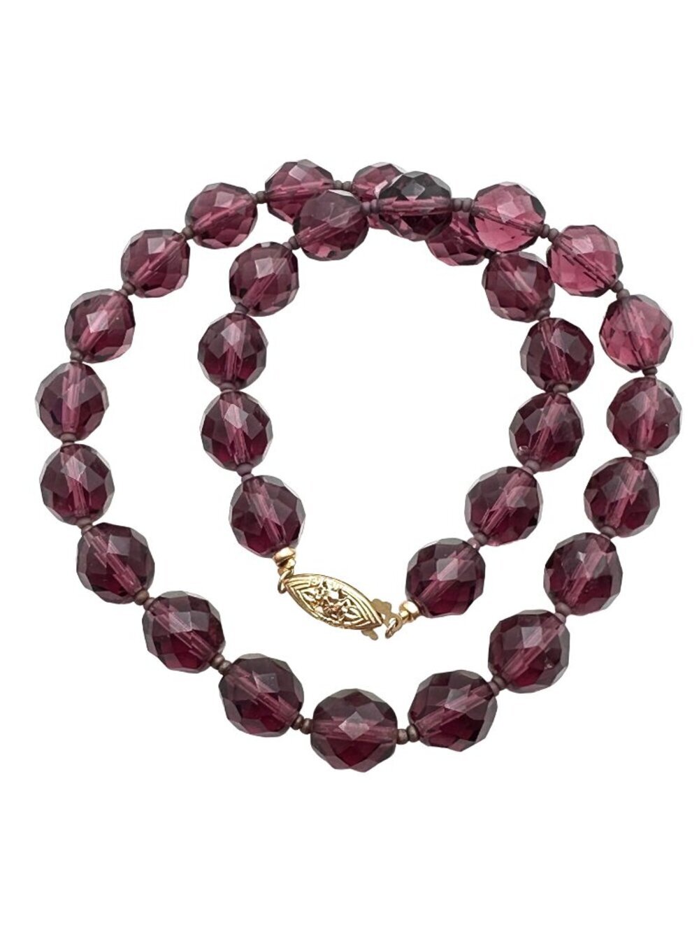 Womens Necklace 14k Gold Clasp Purple Crystal 15 Inch Choker Petite Size